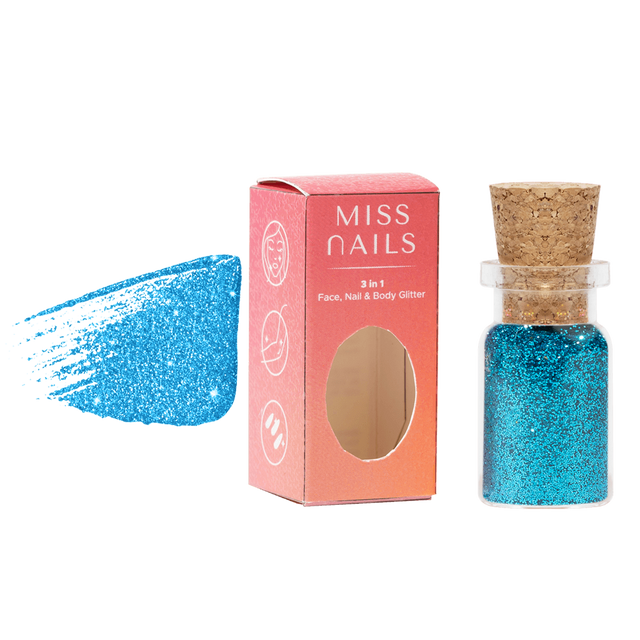 Miss Nails 3 in 1 Glitter - ( Blue Sky 2   )
