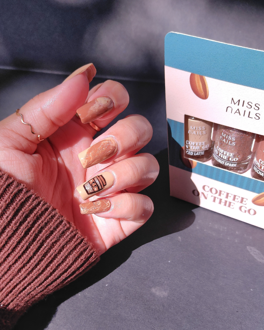 Coffee on the go nail art ankita