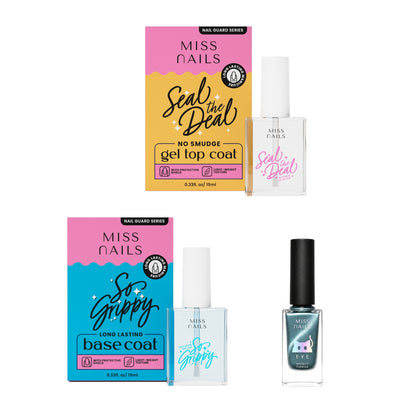 Grey Glacier + So Grippy Base Coat + Seal The Deal Top Coat