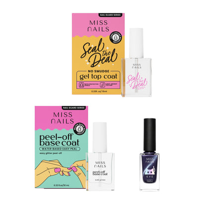 Peel Off Base Coat + Purple Smoke + Seal The Deal Top Coat
