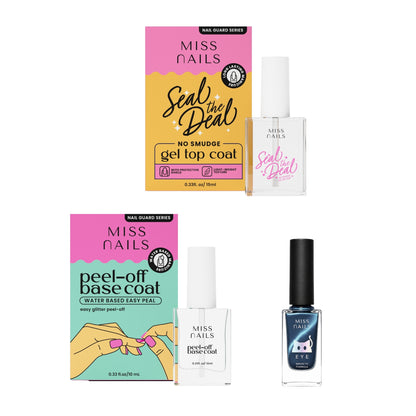 Peel Off Base Coat + Deep Blue Sea + Seal The Deal Top Coat