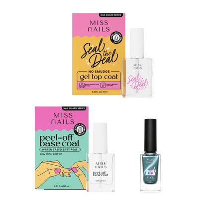 Peel Off Base Coat + Grey Glacier + Seal The Deal Top Coat