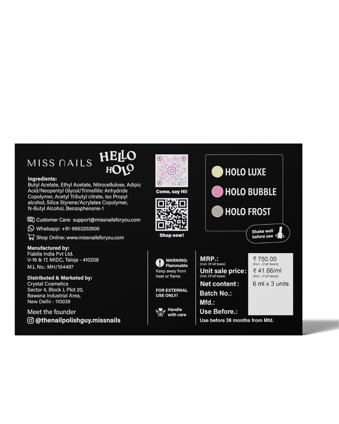 Miss Nails Hello Holo Collection (Pack of 3)