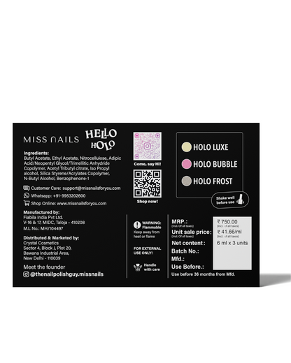Miss Nails Hello Holo Collection (Pack of 3)
