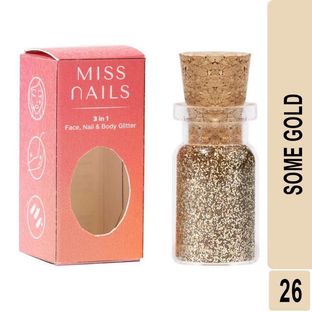 Miss Nails 3 in 1 Glitter - ( Some Gold 26 )