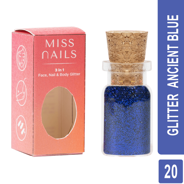Miss Nails 3 in 1 Glitter - ( Ancient Blue 20 )