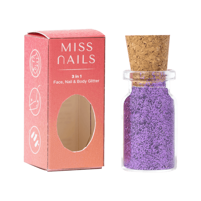 Miss Nails 3 in 1 Glitter - ( Purple Ocean 19  )
