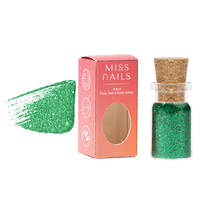 Miss Nails 3 in 1 Glitter - (  I am all Green 3  )