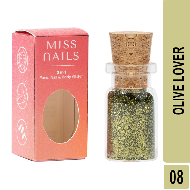 Miss Nails 3 in 1 Glitter - ( Olive Lover 8 )