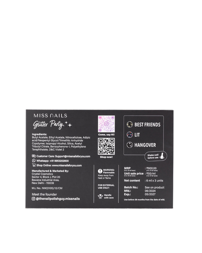 Miss Nails Glitter Party Nail Paint Kit