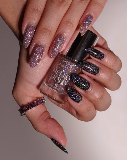 Holo bubble on One coat black by shruti