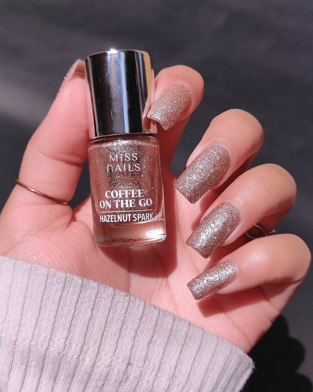 hazelnut spark by miss nails Coffee on the go collection swatched by Ankitaa
