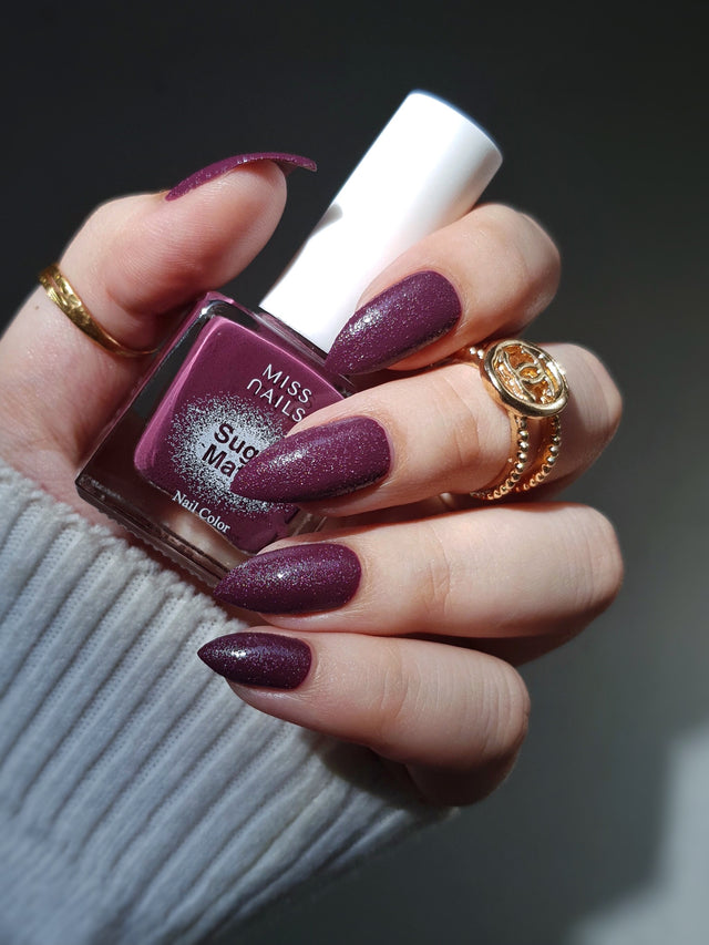 Miss Nails Sugar Matte Nail Enamel - Purple Wine