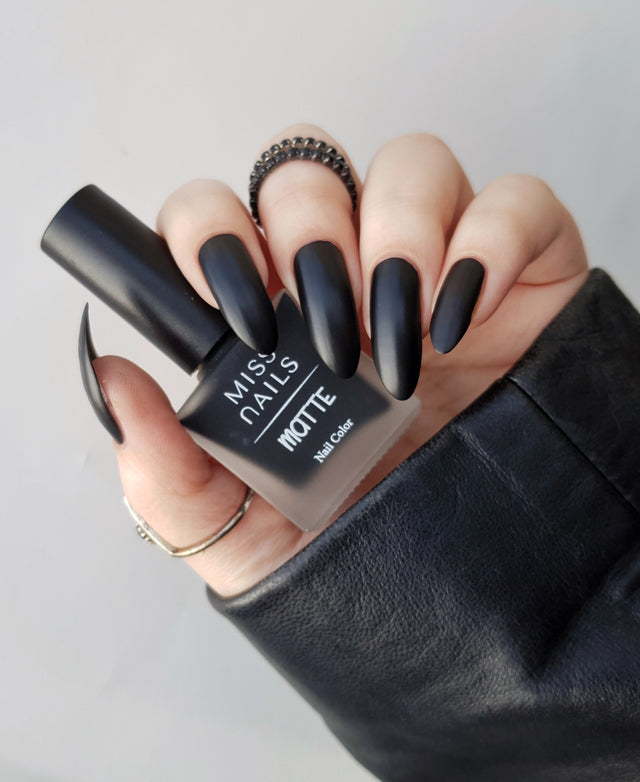 Miss Nails Matte Nail Enamel - Black Again