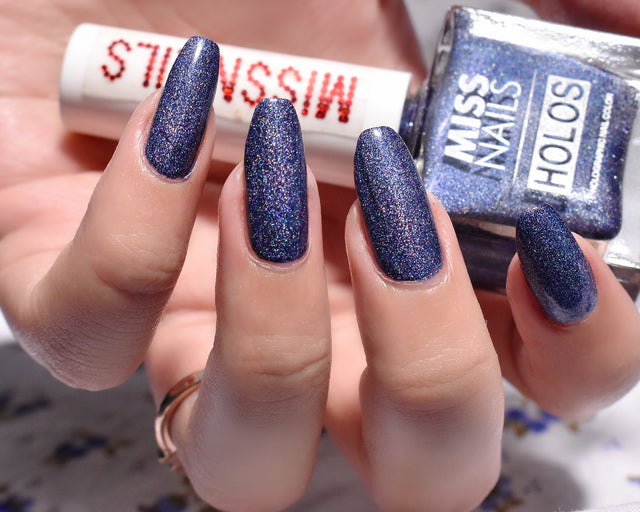 Miss Nails Holographic Nail Enamel - Blue Mirage