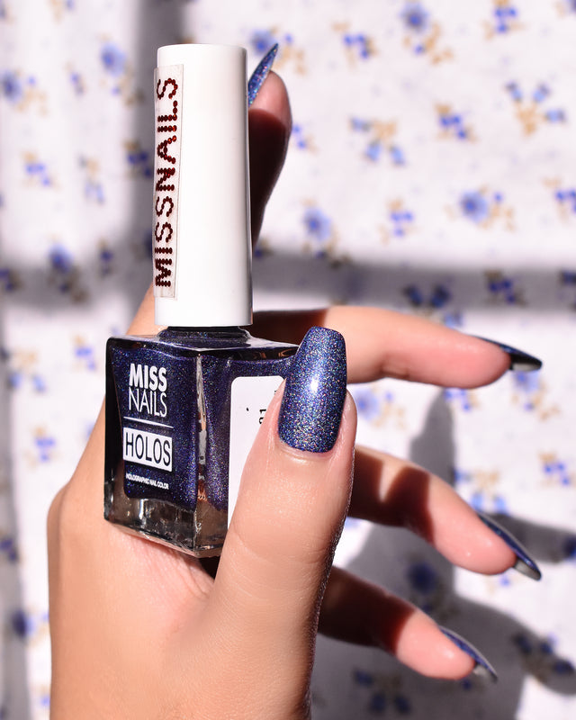 Miss Nails Holographic Nail Enamel - Blue Mirage