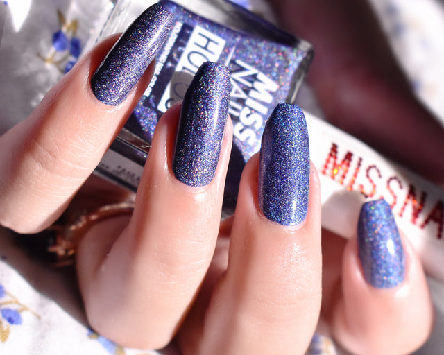 Miss Nails Holographic Nail Enamel - Blue Mirage