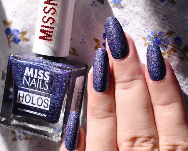 Miss Nails Holographic Nail Enamel - Blue Mirage