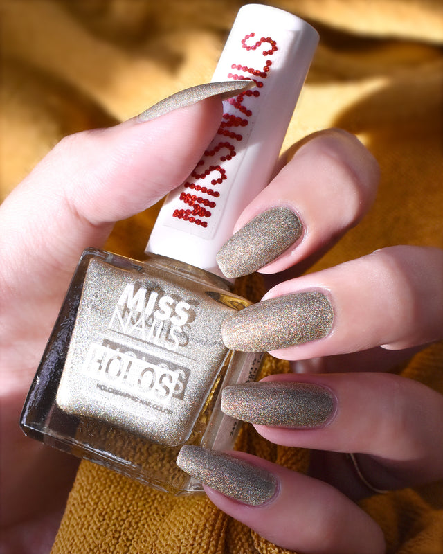 Miss Nails Holographic Nail Enamel - Ice Champagne