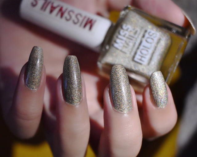 Miss Nails Holographic Nail Enamel - Ice Champagne