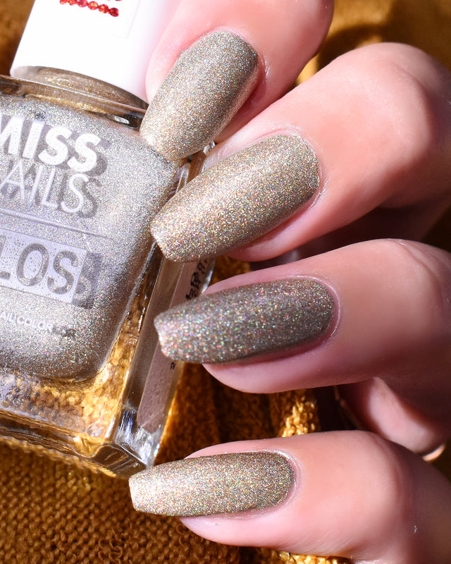 Miss Nails Holographic Nail Enamel - Ice Champagne