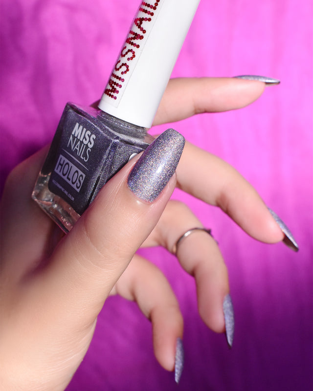 Miss Nails Holographic Nail Enamel - Mauve Blush