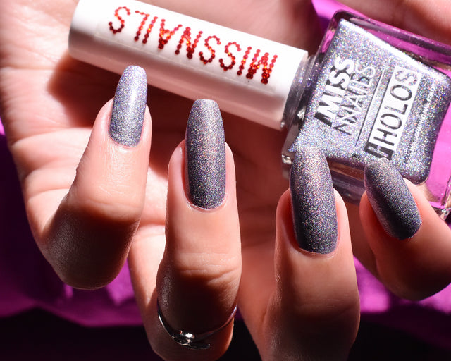 Miss Nails Holographic Nail Enamel - Mauve Blush